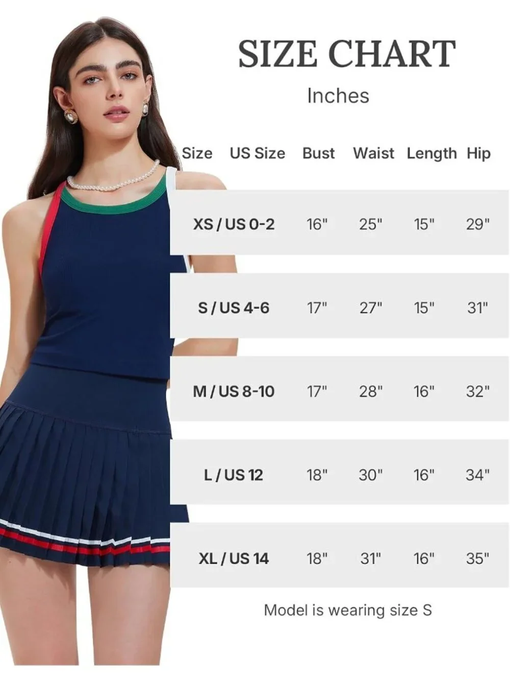 Women's Tibetan Blue 2 Piece Racer Back Tennis Skirt Tank Top Pull On Golf Dress